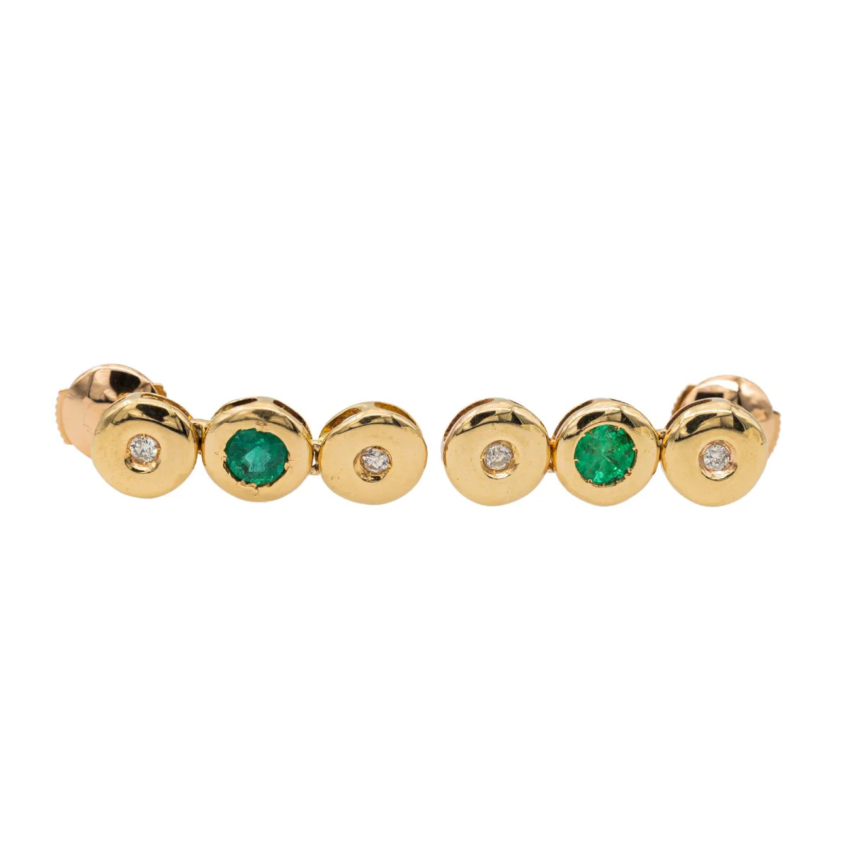 Boucles d'oreilles Pendantes Or jaune Emeraude - Image 3