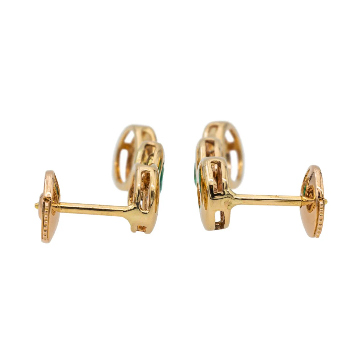 Boucles d'oreilles Pendantes Or jaune Emeraude - Image 4