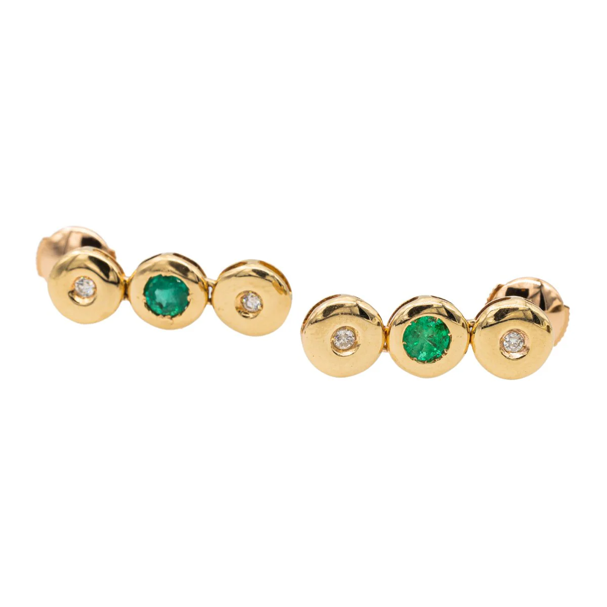 Boucles d'oreilles Pendantes Or jaune Emeraude - Image 7