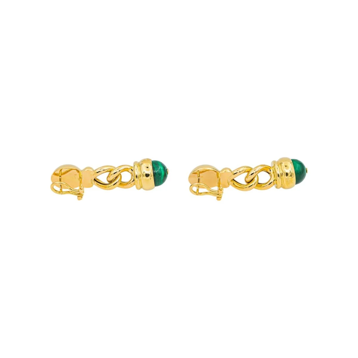 Boucles d'oreilles Pendantes en or jaune et malachites - Image 7
