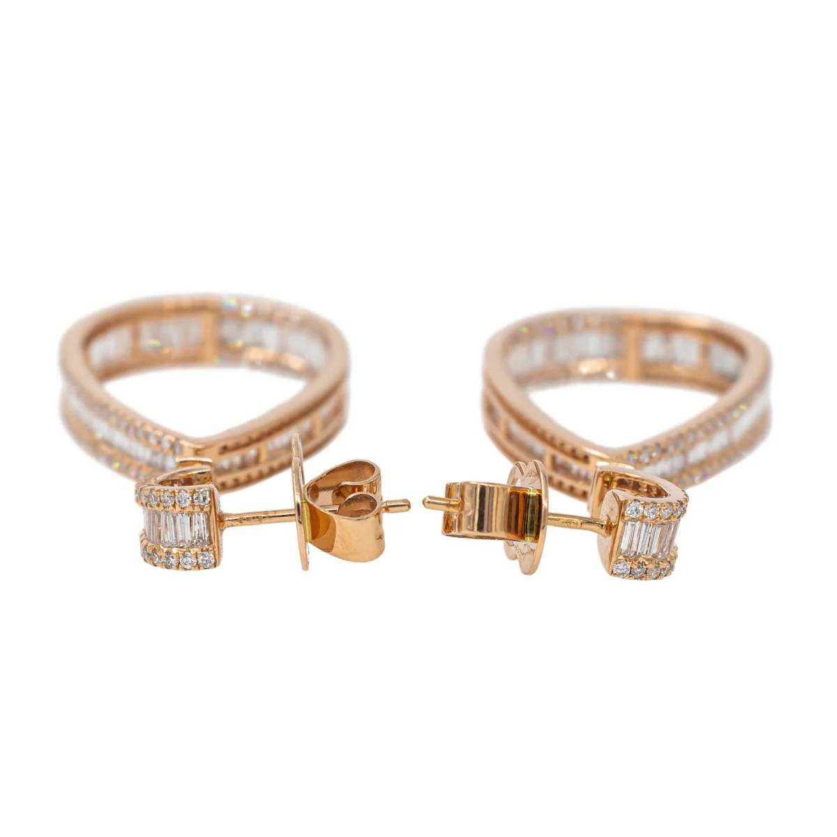 Boucles d'oreilles Pendantes Or rose Diamant - Image 5