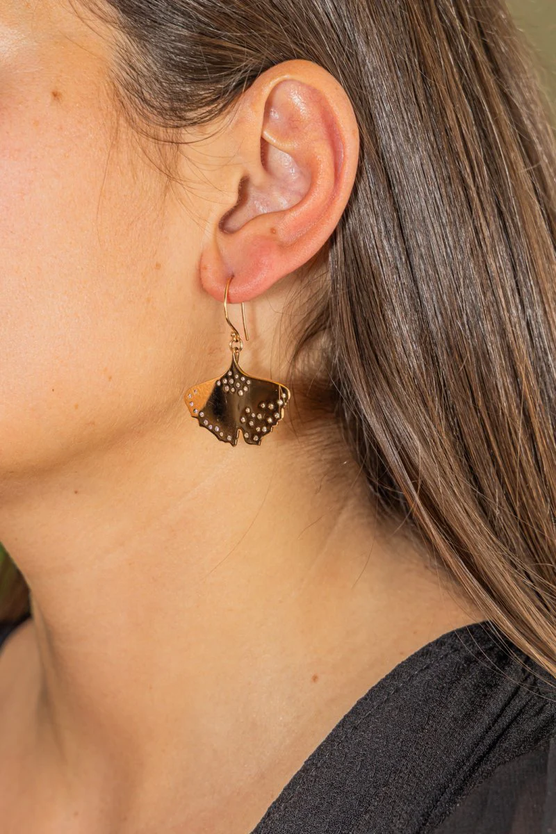 Boucles d'oreilles Pendantes Or rose Diamant - Image 2