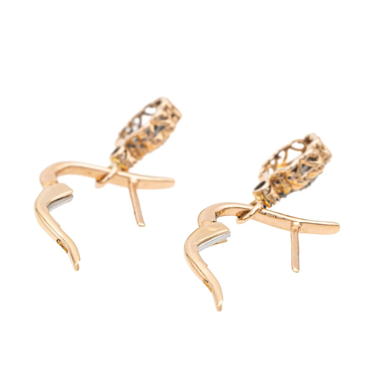 Boucles d'oreilles Pendantes Or rose Diamant - Image 6