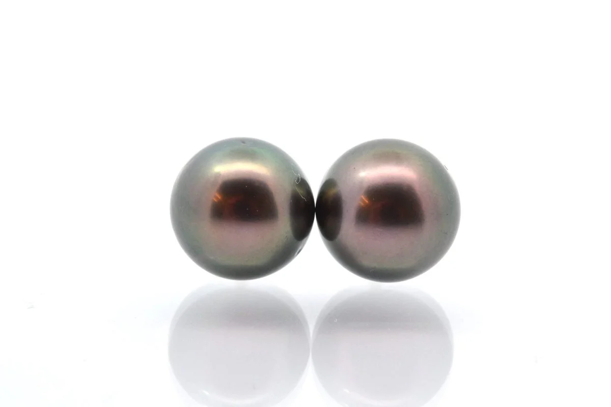 Boucles d'oreilles perles de Tahiti en or