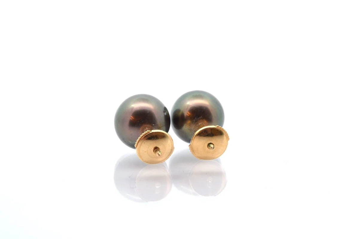 Boucles d'oreilles perles de Tahiti en or - Image 3