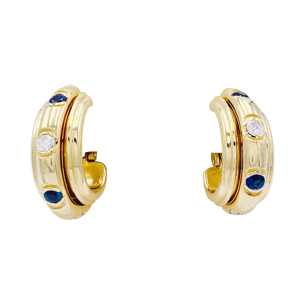 Boucles d'oreilles Piaget, “’Possession”, or jaune, saphirs, diamants