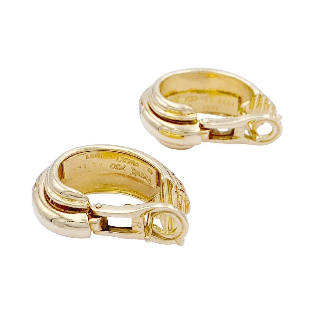 Boucles d'oreilles Piaget, “’Possession”, or jaune, saphirs, diamants - Image 3