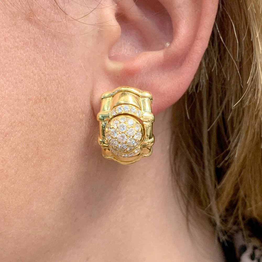 Boucles d'oreilles PIAGET "Tanagra" en or jaune et diamants - Image 12