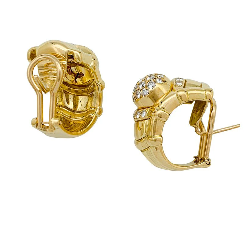 Boucles d'oreilles PIAGET "Tanagra" en or jaune et diamants - Image 2