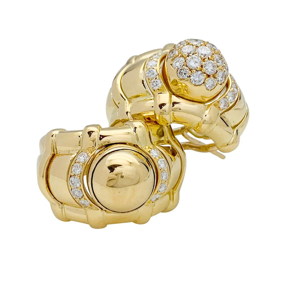 Boucles d'oreilles PIAGET "Tanagra" en or jaune et diamants - Image 6