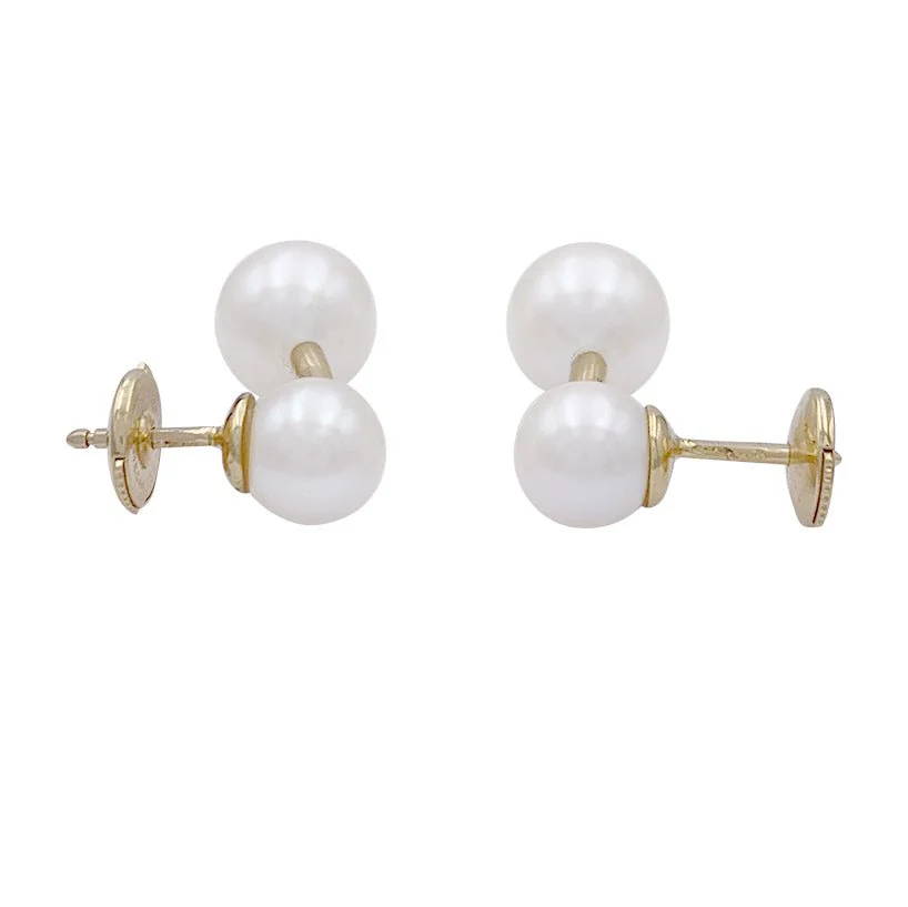 Boucles d'oreilles Poiray, "Roseau", or jaune, perles. - Image 5