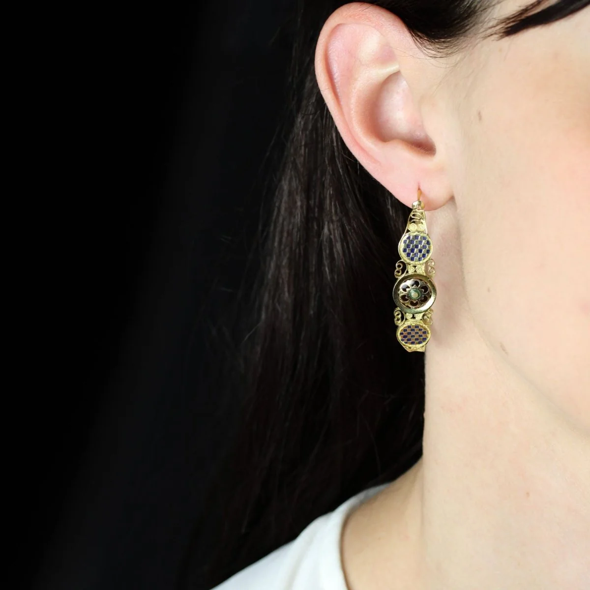 Boucles d'oreilles Dormeuses en or jaune - Image 2