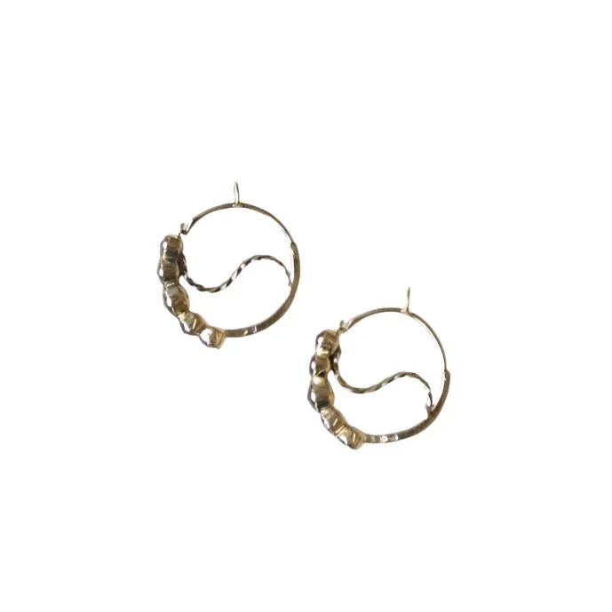 Boucles d'oreilles Poissardes, grenats, or jaune