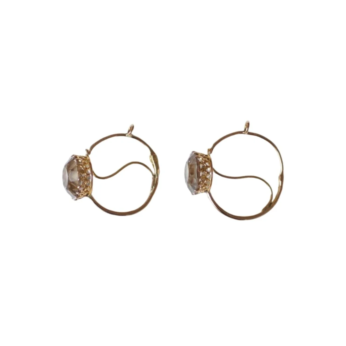 Boucles d'Oreilles en or rose et améthystes
