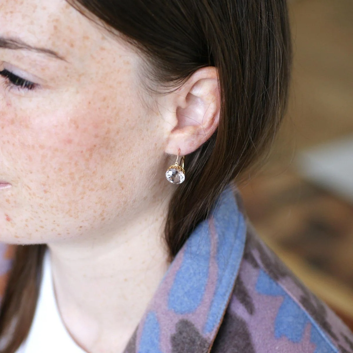 Boucles d'Oreilles en or rose et améthystes - Image 6