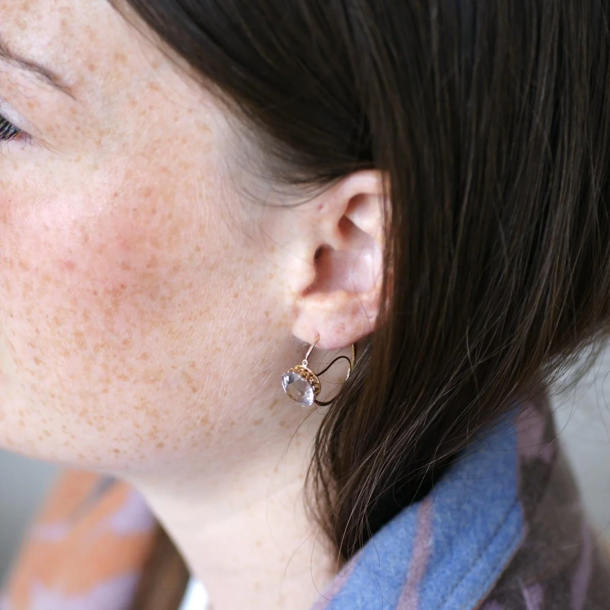 Boucles d'Oreilles en or rose et améthystes - Image 8