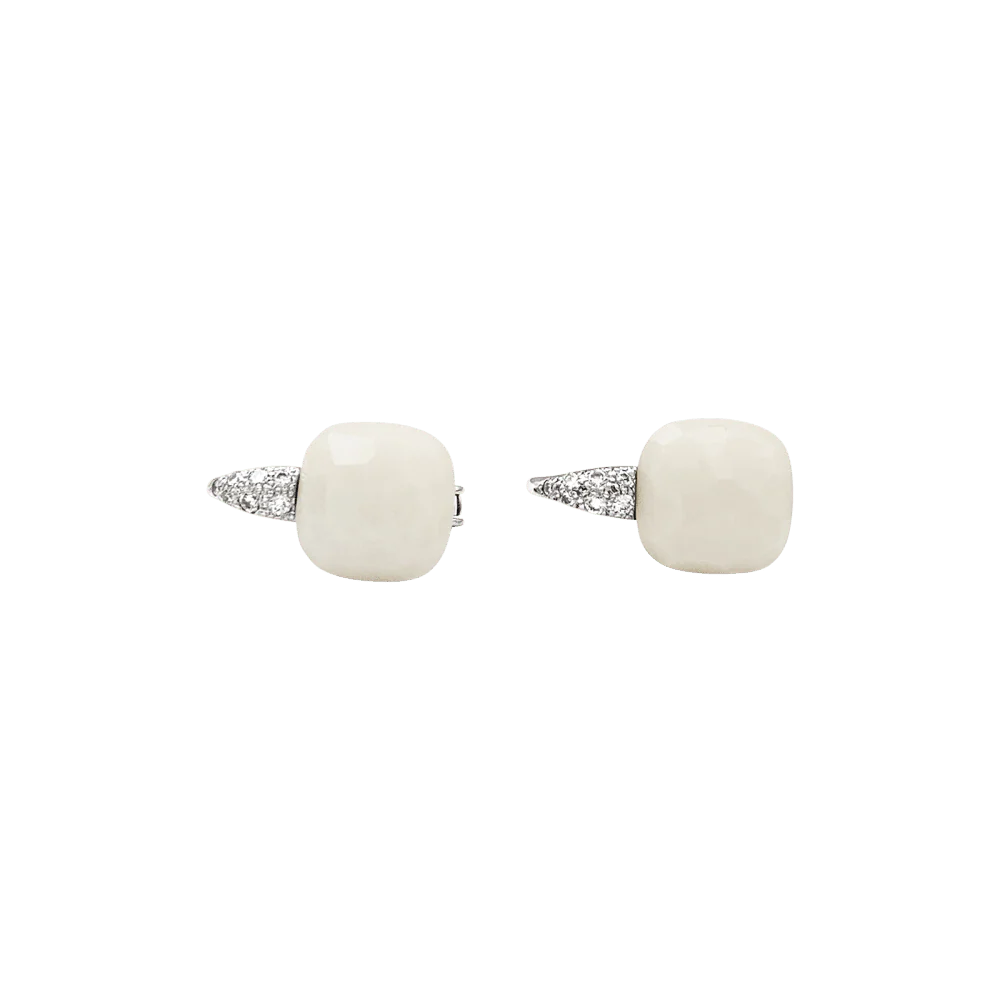 Boucles d'oreilles Dormeuses POMELLATO "Capri" en or blanc et diamants - Image 4