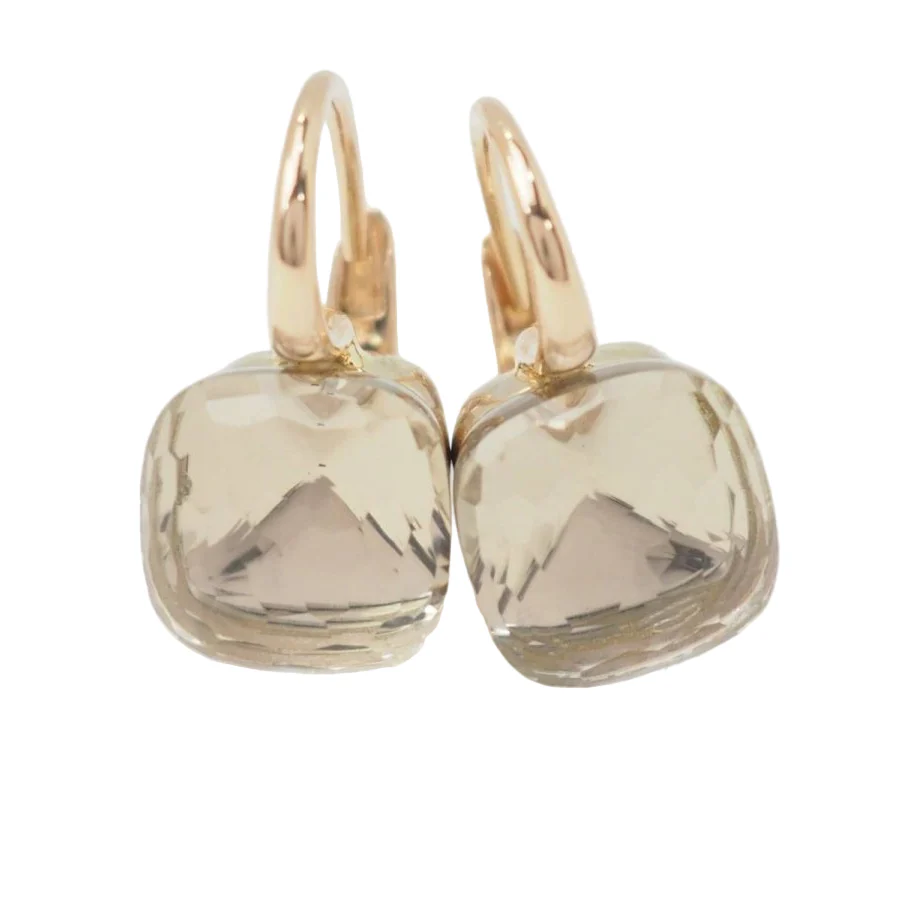 Boucles d'oreilles Dormeuses POMELLATO "Nudo Classic" en or rose et topazes