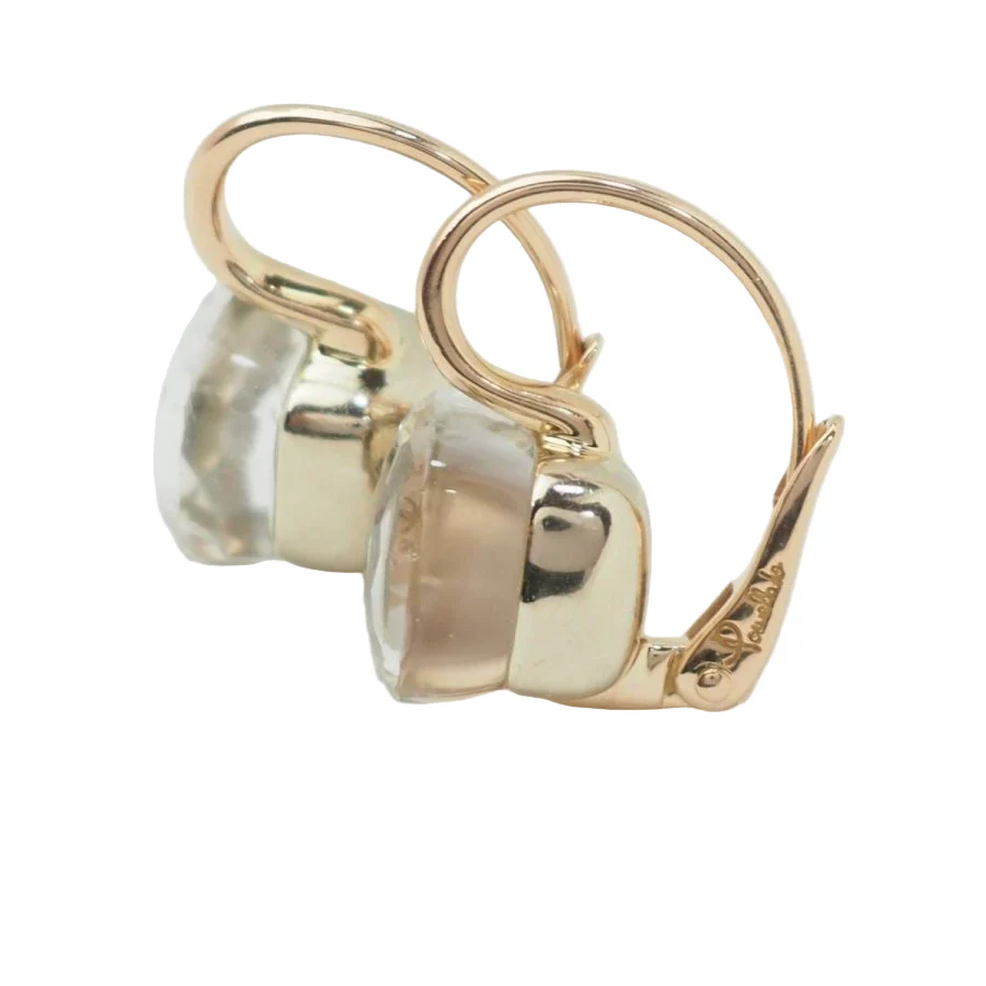 Boucles d'oreilles Dormeuses POMELLATO "Nudo Classic" en or rose et topazes - Image 3