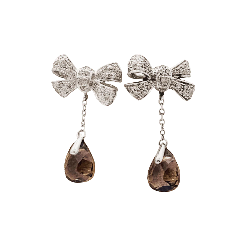 Boucles d'oreilles Pendantes POMELLATO "Forever" en or, quartz et diamants