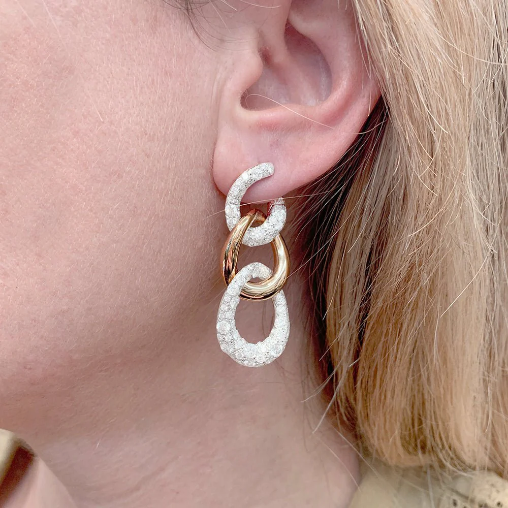 Boucles d'oreilles POMELLATO "Tango" en or rose et diamants - Image 7
