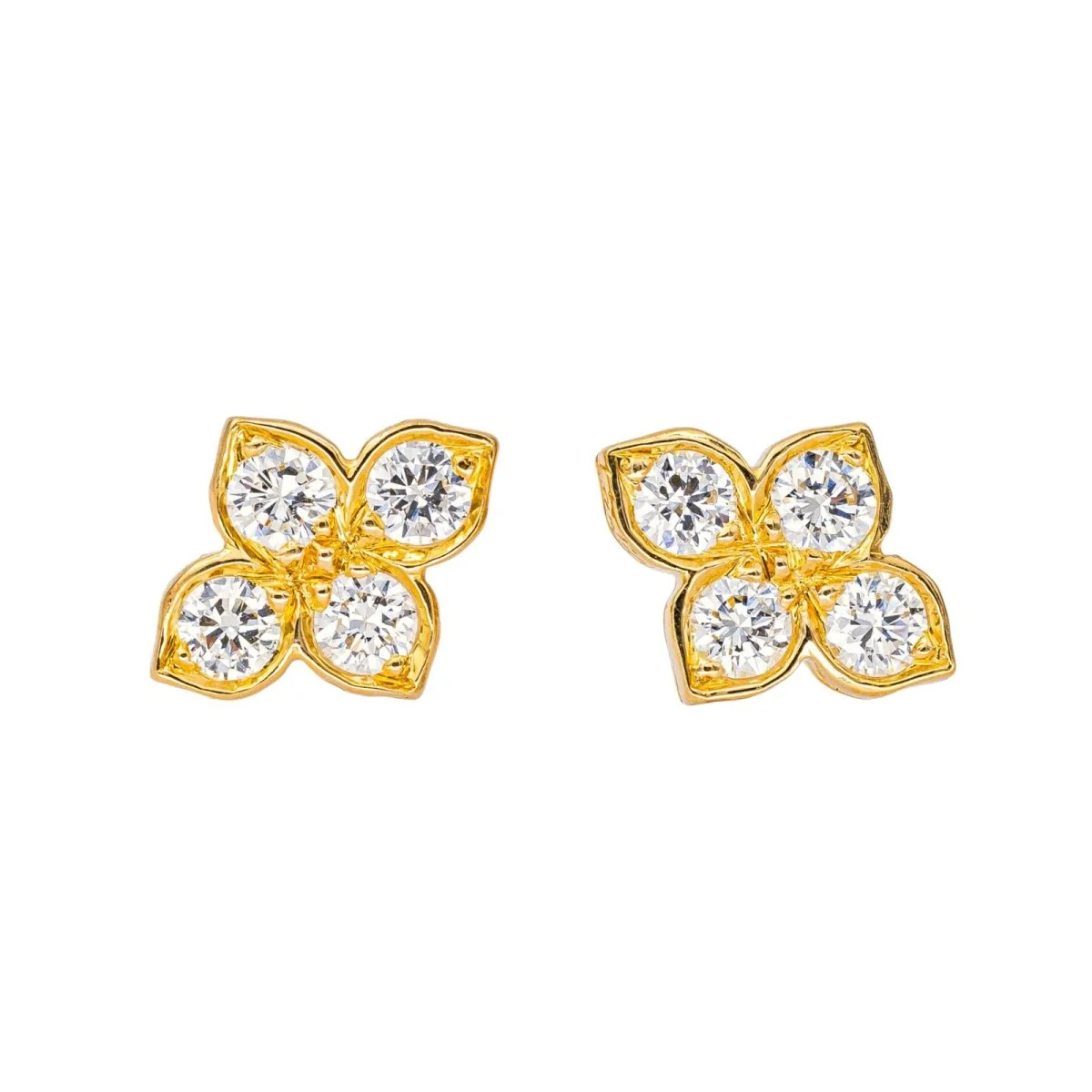 Boucles d'oreilles Puces CARTIER "Hindu" en or jaune et diamants