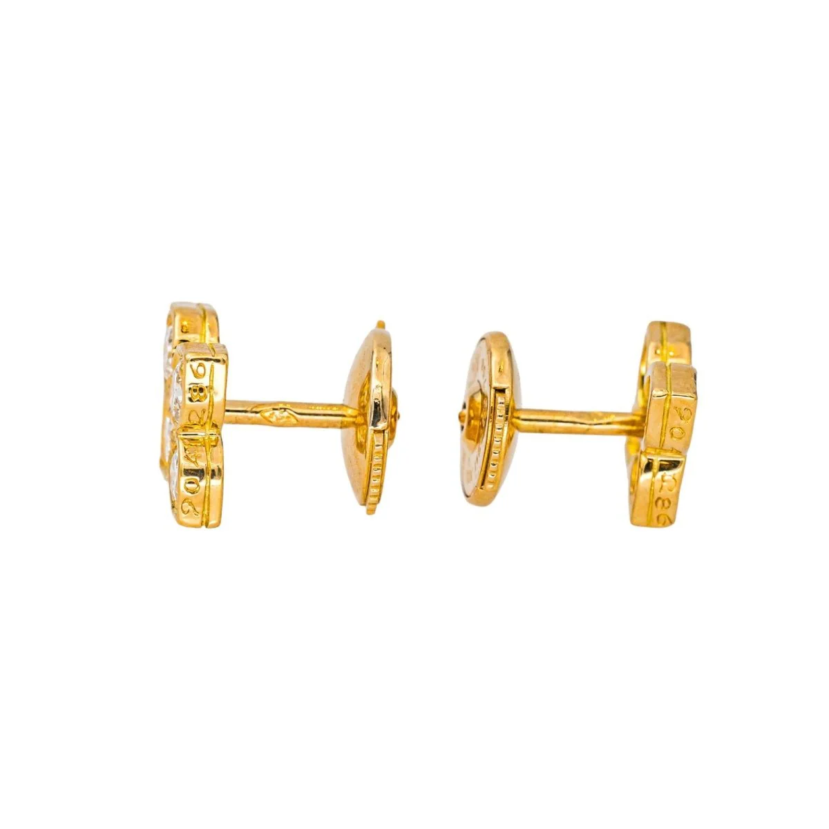 Boucles d'oreilles Puces CARTIER "Hindu" en or jaune et diamants - Image 5