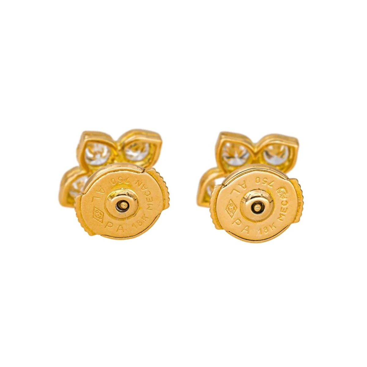 Boucles d'oreilles Puces CARTIER "Hindu" en or jaune et diamants - Image 6