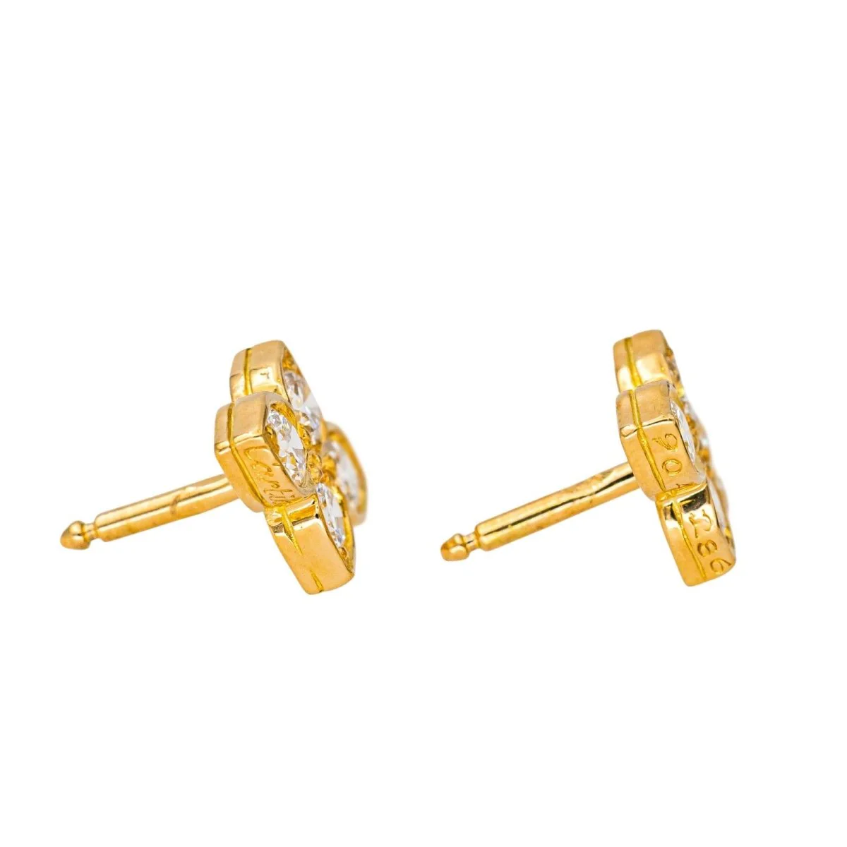 Boucles d'oreilles Puces CARTIER "Hindu" en or jaune et diamants - Image 7