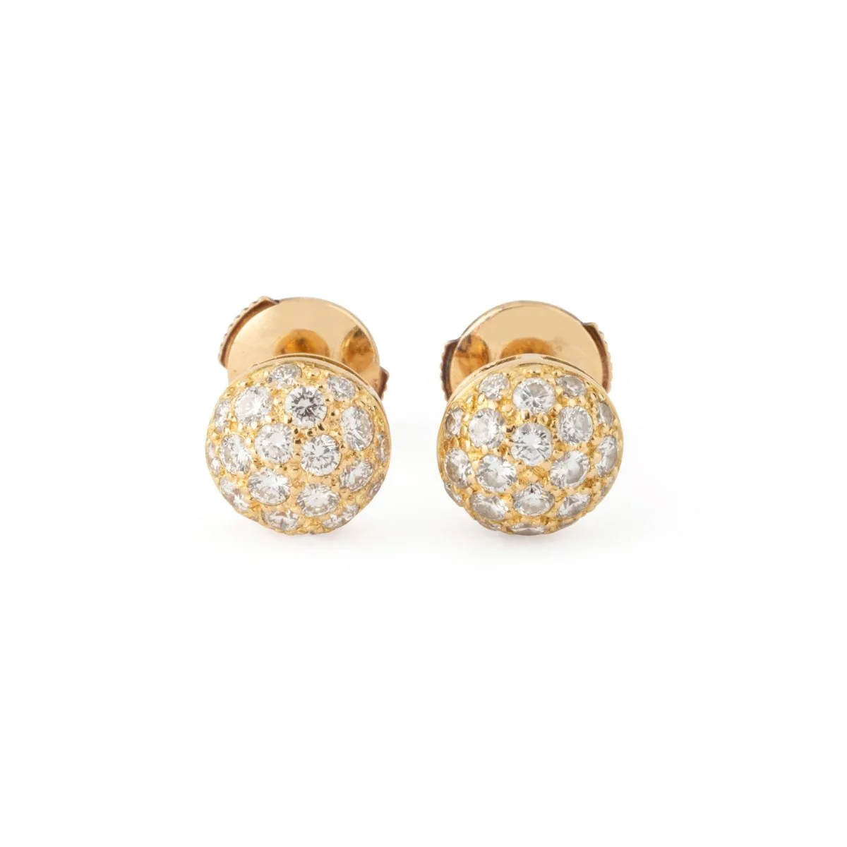Boucles d'oreilles Puces CARTIER "Mimi" en or jaune et diamants