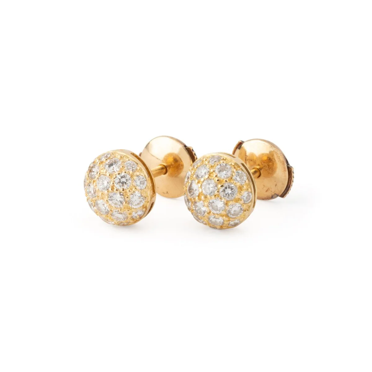 Boucles d'oreilles Puces CARTIER "Mimi" en or jaune et diamants - Image 5