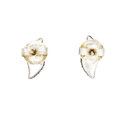 Boucles d'Oreilles Puces DAVID YURMAN en argent, saphirs et diamants - Image 3
