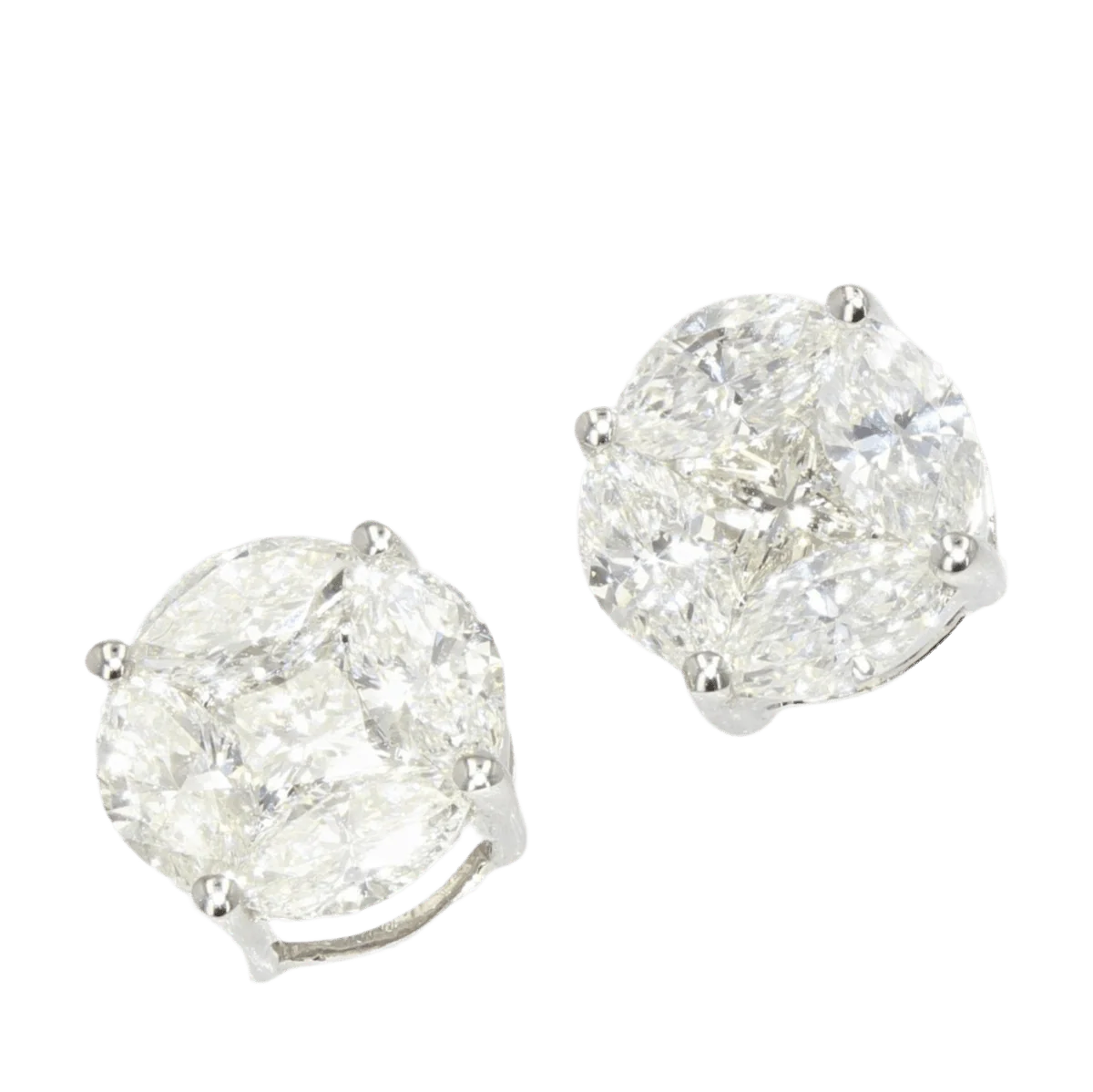 Boucles d'oreilles Puces en or blanc et diamants - Image 3