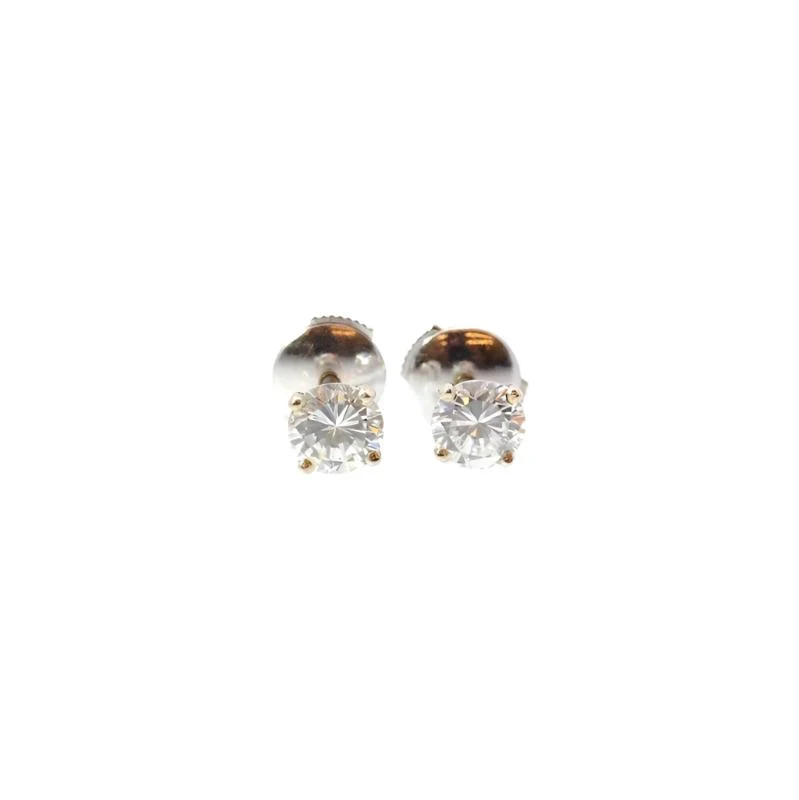 Boucles d'oreilles puces en or blanc et diamants - Image 2