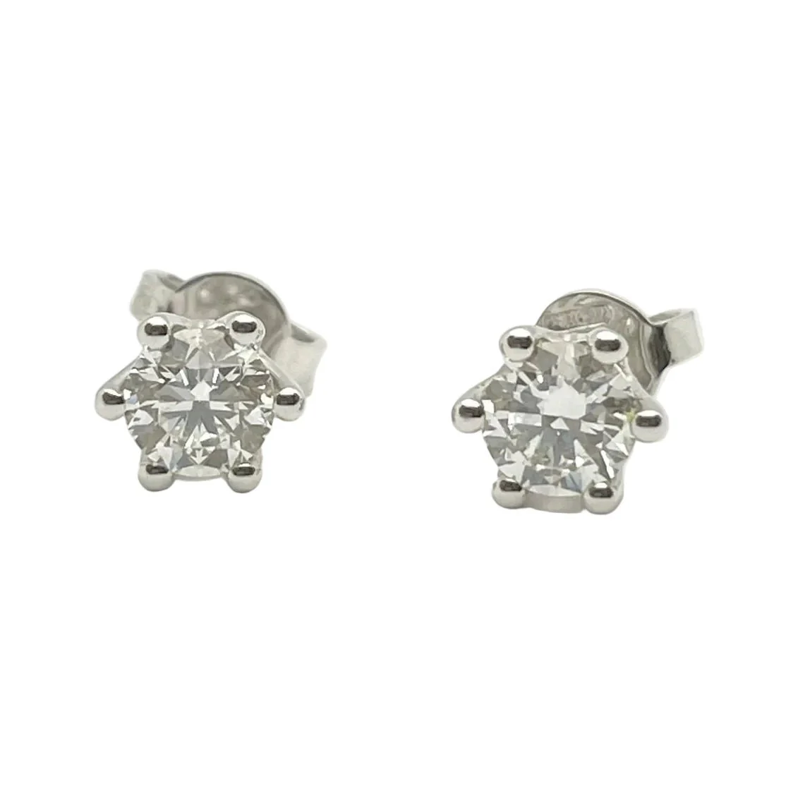 Boucles d'oreilles Puces en or blanc et diamants