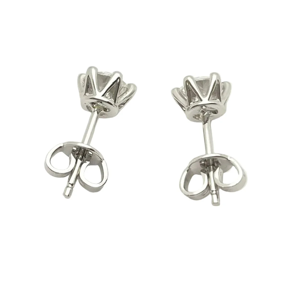 Boucles d'oreilles Puces en or blanc et diamants - Image 3