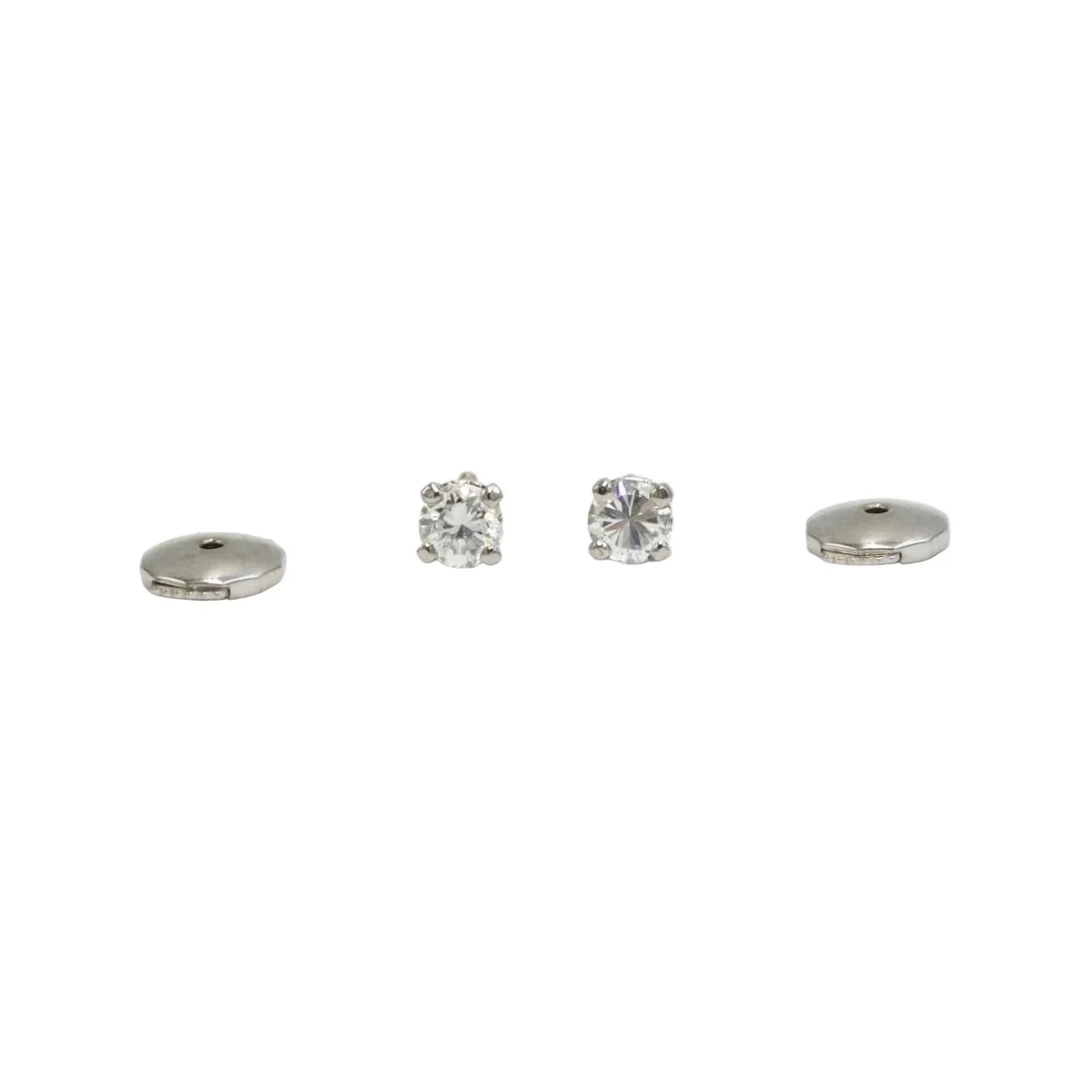 Boucles d'oreilles Puces en or blanc et diamants - Image 2