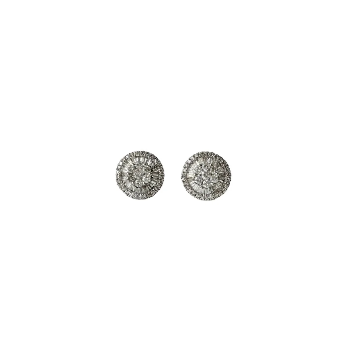 Boucles d'oreilles Puces en or blanc et diamants - Image 3