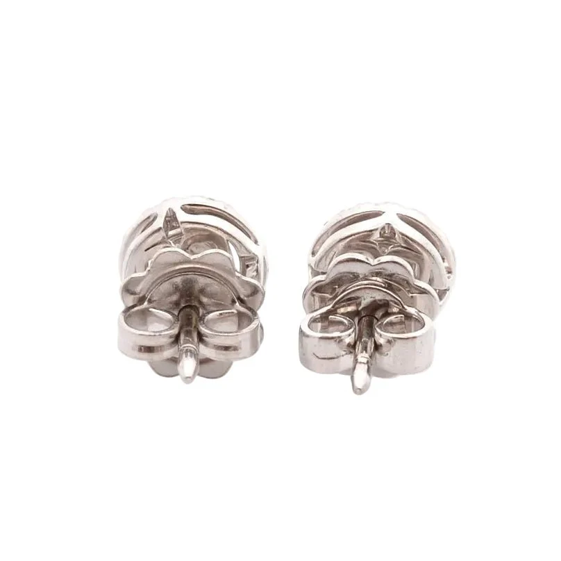 Boucles d'oreilles Puces en or blanc et diamants - Image 2