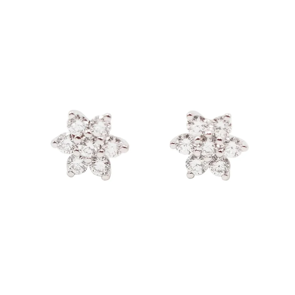 Boucles d'oreilles Puces en or blanc et diamants