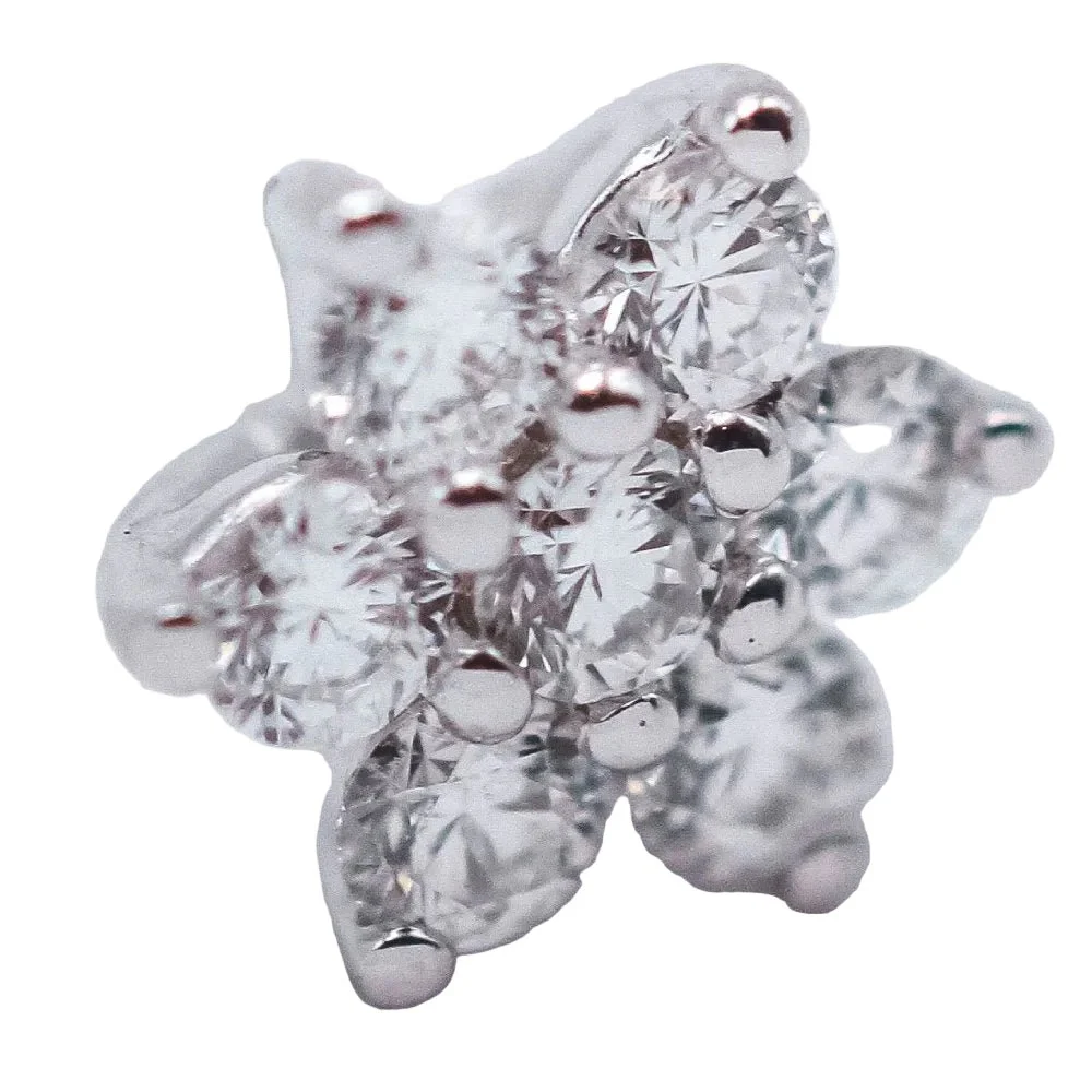 Boucles d'oreilles Puces en or blanc et diamants - Image 4