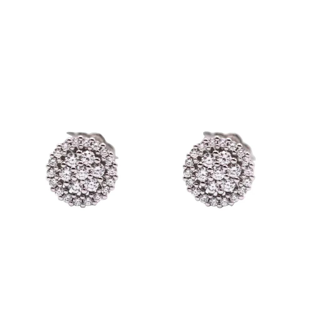Boucles d'oreilles Puces en or blanc et diamants