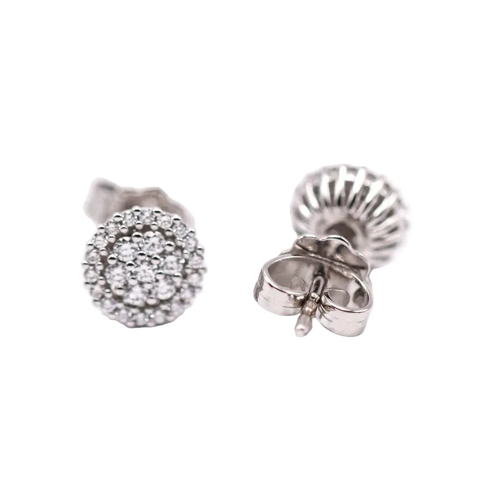 Boucles d'oreilles Puces en or blanc et diamants - Image 3