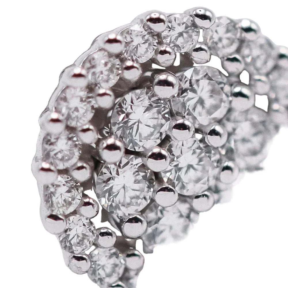 Boucles d'oreilles Puces en or blanc et diamants - Image 5