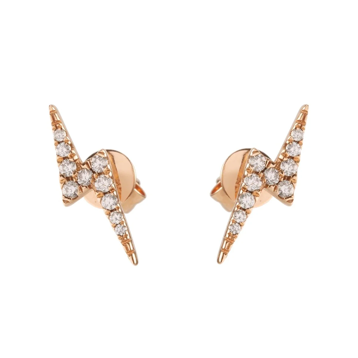 Boucles d'oreilles Puces en or rose et diamants