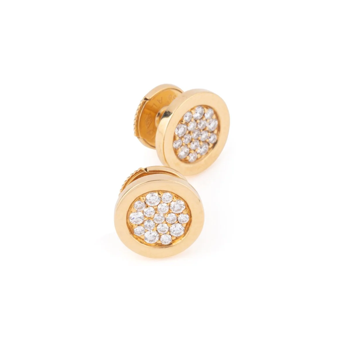 Boucles d'oreilles Puces FRED en or jaune et diamants - Image 3