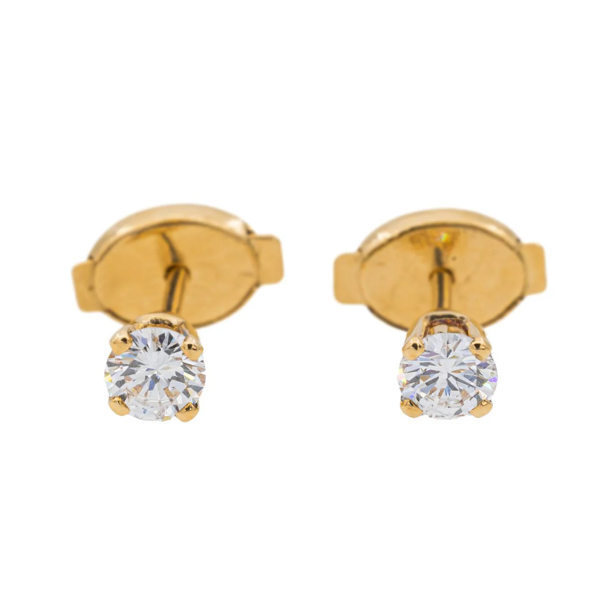 Boucles d'oreilles Puces en Or jaune et Diamant - Image 2