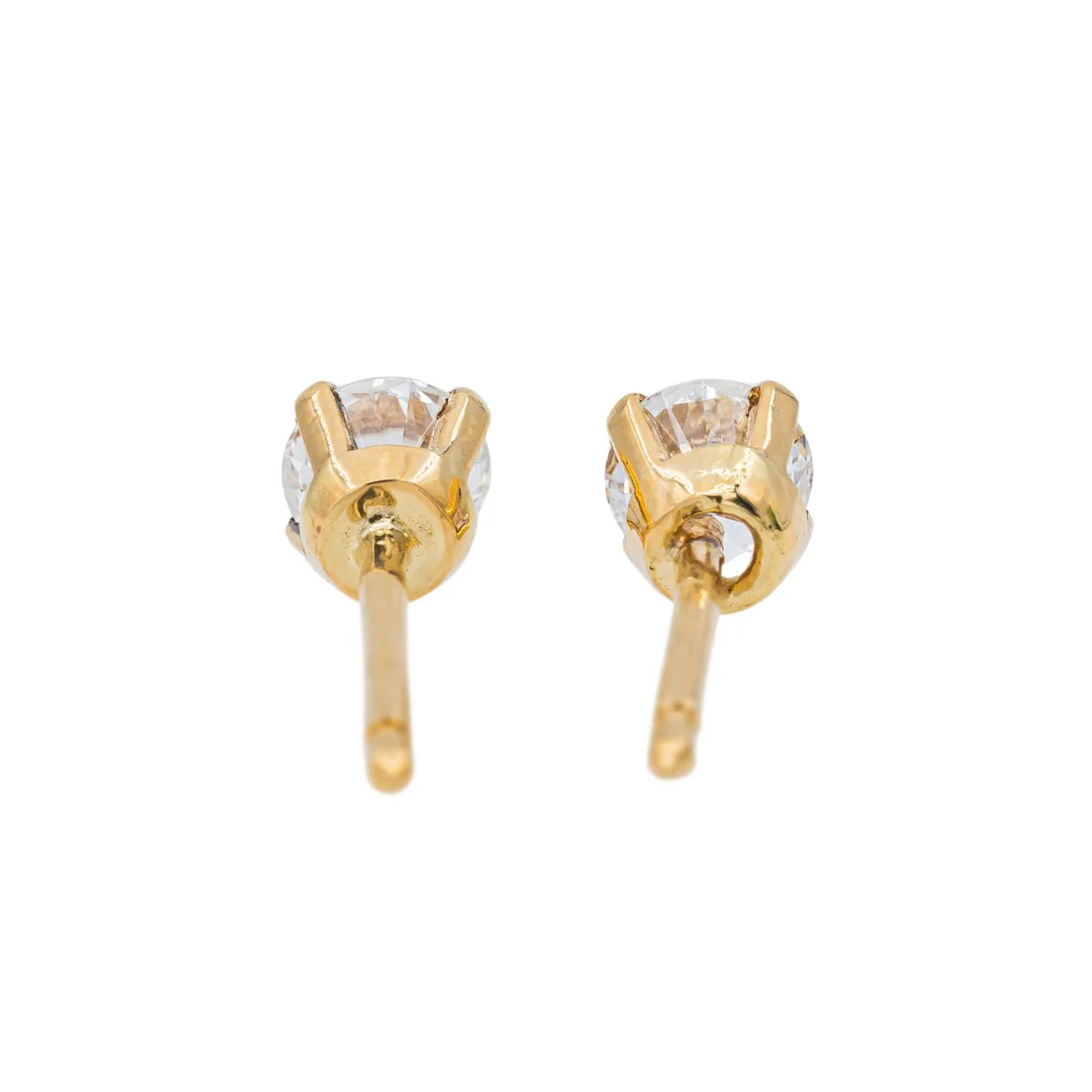 Boucles d'oreilles Puces en Or jaune et Diamant - Image 4