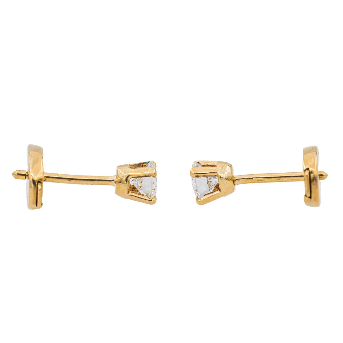 Boucles d'oreilles Puces en Or jaune et Diamant - Image 5