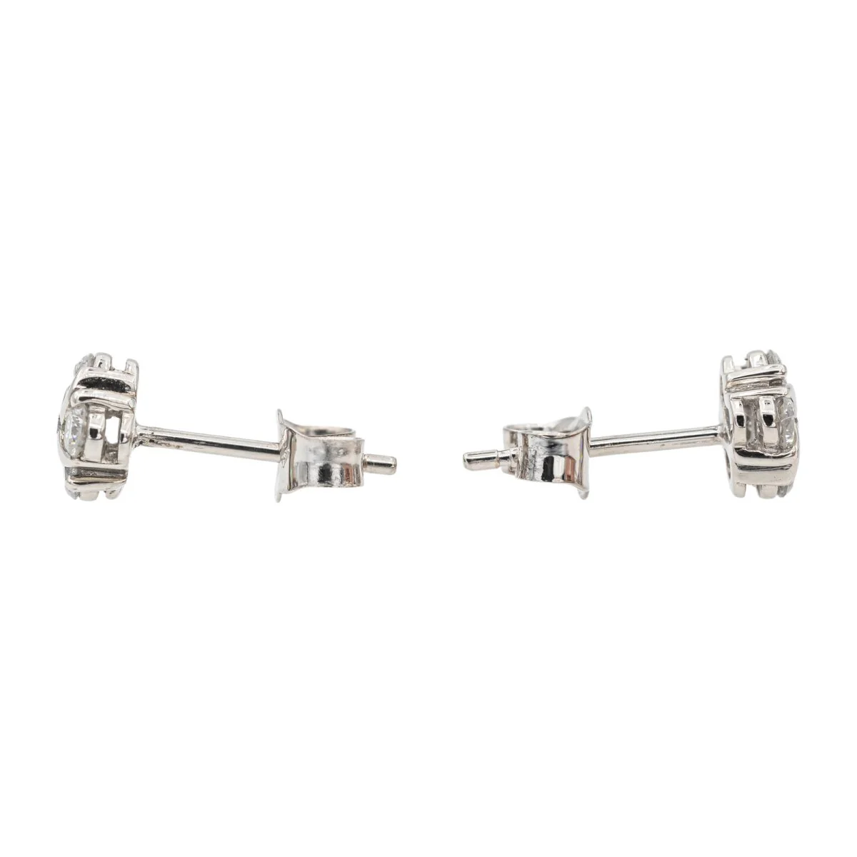 Boucles d'oreilles en or blanc et diamants - Image 4